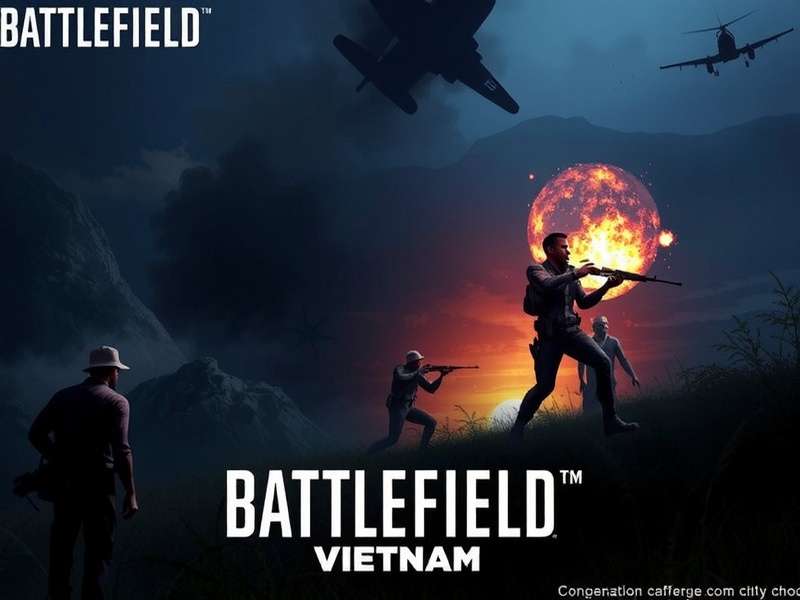 Battlefield Vietnam DLC gameplay screenshot showing jungle combat