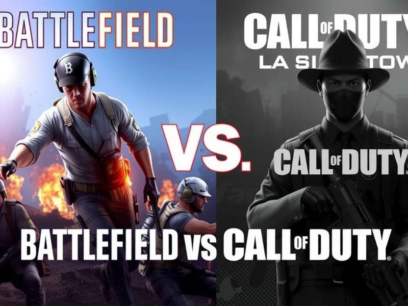 Battlefield V and Call of Duty characters facing off in a rap battle style scene