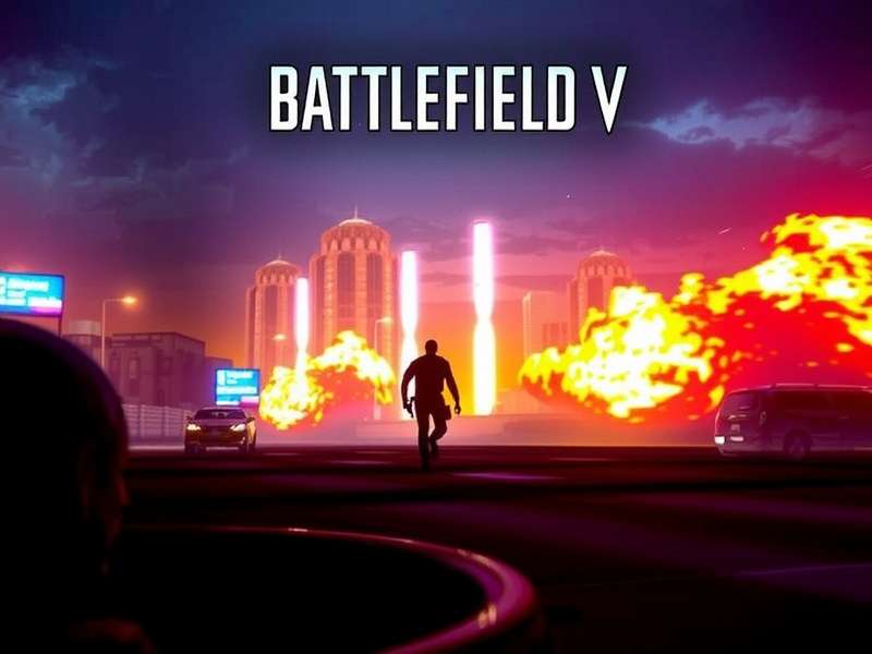 Battlefield V Narvik map with snow-covered mountains and warships