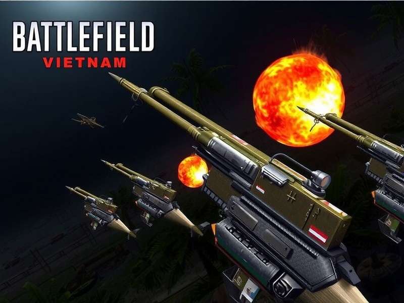 Battlefield Vietnam gameplay screenshot showing soldiers in jungle combat
