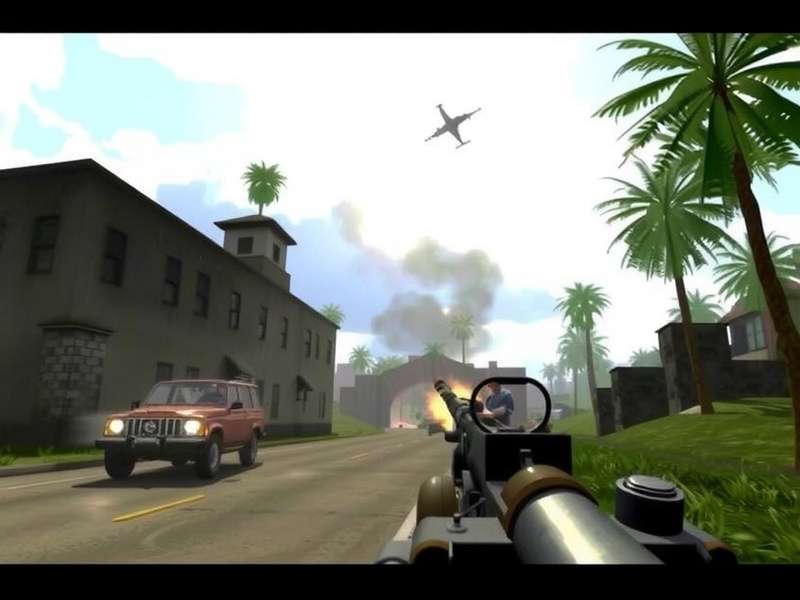 Screenshot from the iconic Battlefield Vietnam 2004 trailer showing soldiers in jungle combat