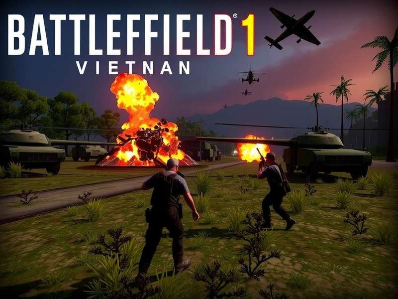 Battlefield Vietnam helicopter flying over jungle