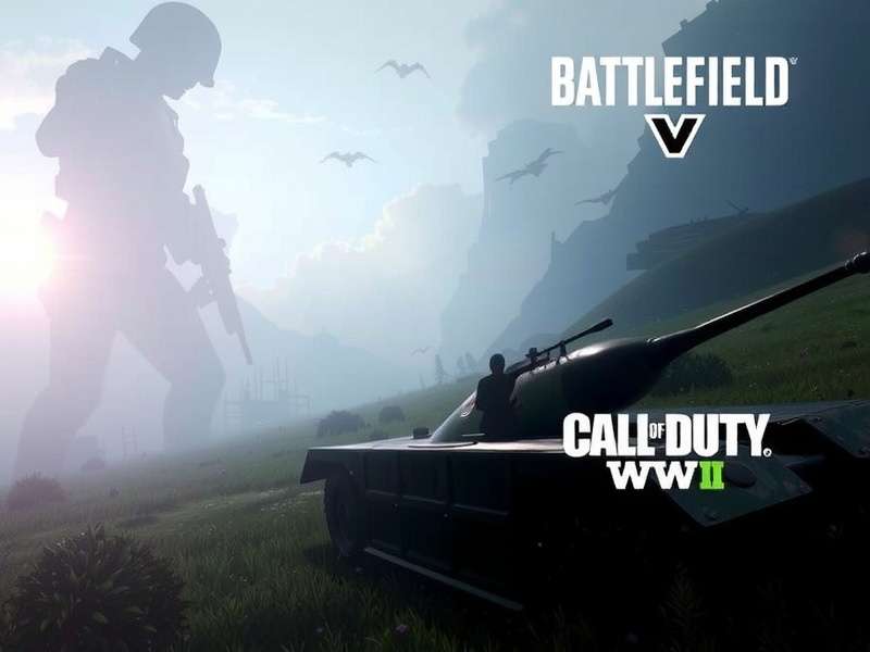 Side by side comparison of Battlefield V and Call of Duty WW2 gameplay