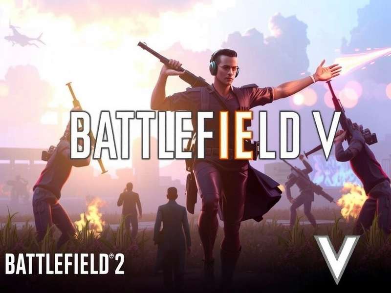 Battlefield V intense multiplayer combat scene with soldiers and tanks