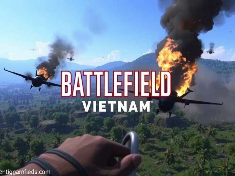 Battlefield Vietnam helicopter in action over jungle