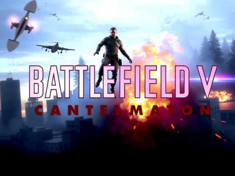 Battlefield V gameplay screenshot showing intense infantry and vehicle combat