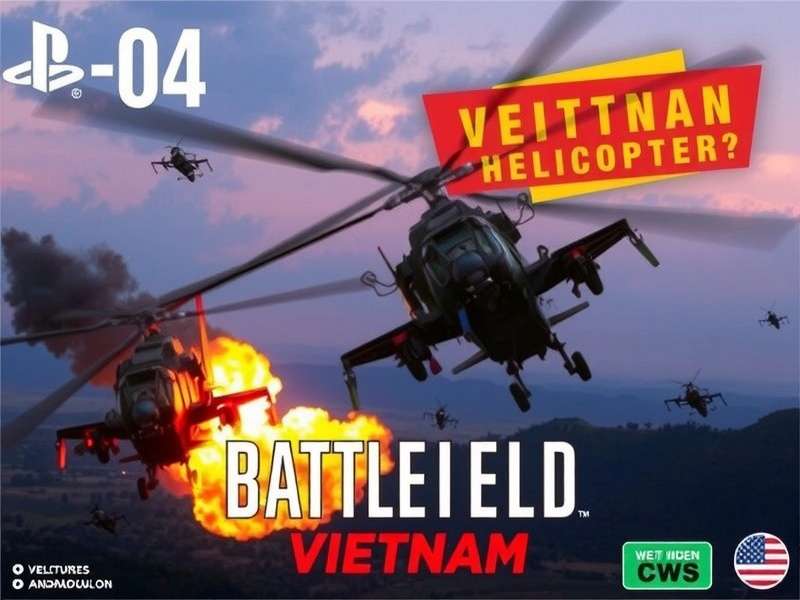 Battlefield Vietnam Helicopter flying over jungle terrain with smoke trails