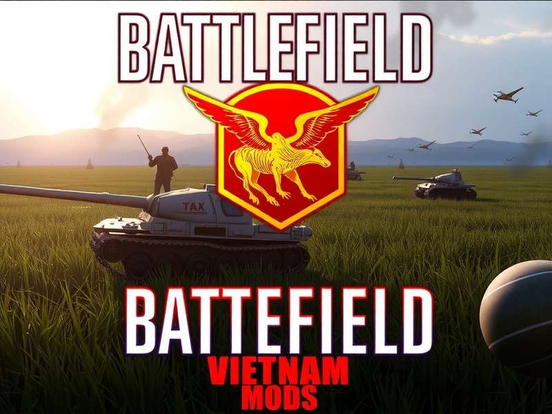 Battlefield Vietnam Mods gameplay screenshot showing jungle warfare with Vietnamese soldiers and US forces