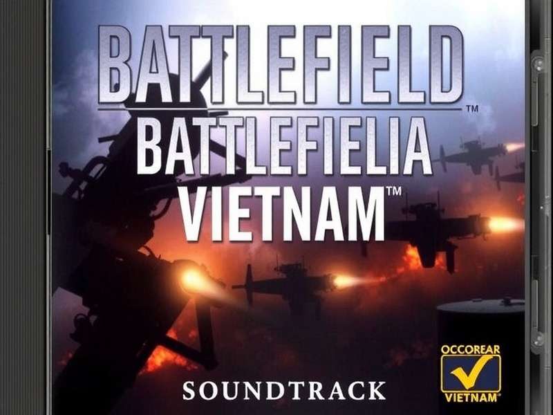 Battlefield Vietnam Soundtrack Cd cover art featuring classic Vietnam war imagery with orange and green tones