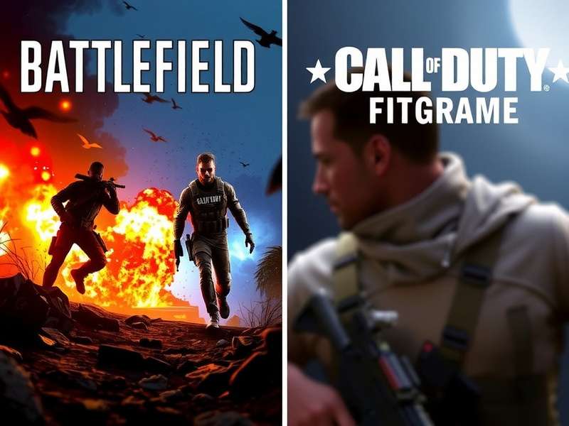 Battlefield V vs Call of Duty player count comparison graphic showing two gaming communities