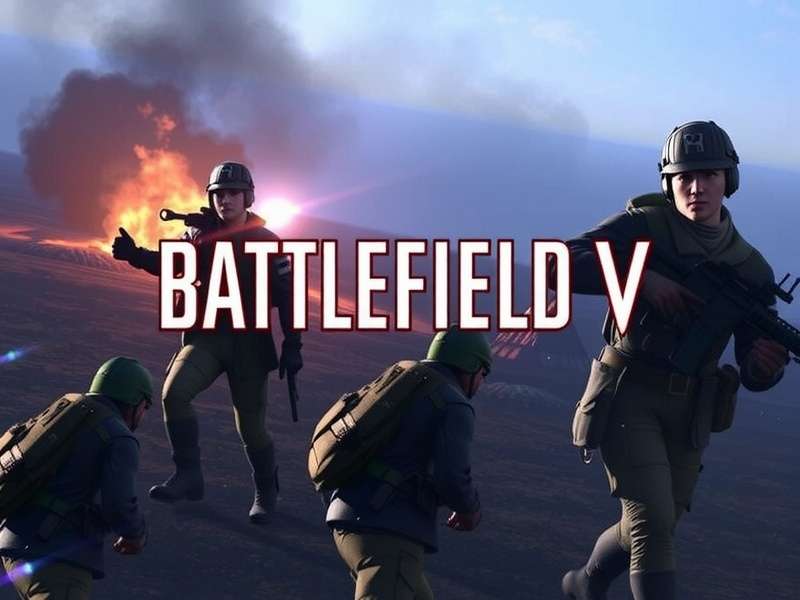 Battlefield V intense combat gameplay screenshot showing soldier in action