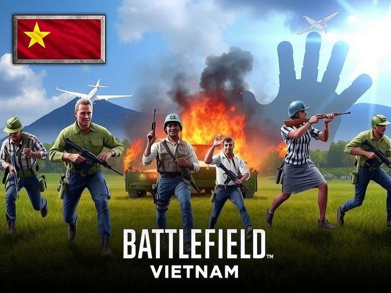 Battlefield Vietnam Patch — tactical combat scene with soldiers and helicopter