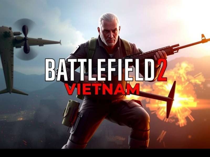 Battlefield Vietnam 2 — official key art with soldiers and helicopters in a dense jungle landscape